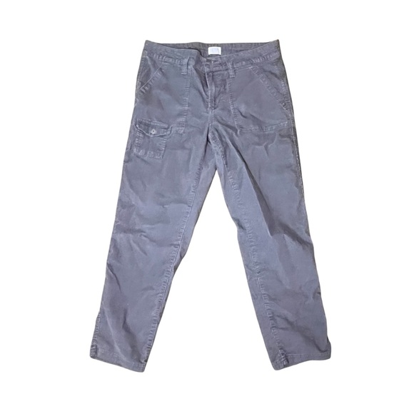 Time and Tru Tapered Mid-Rise Utility Corduroy Pants Gray 10 - Picture 1 of 6